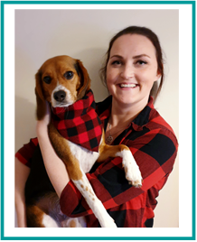 An image of Vetsure's Senior Claims Assessor Amey and her dog Lady Zelda.